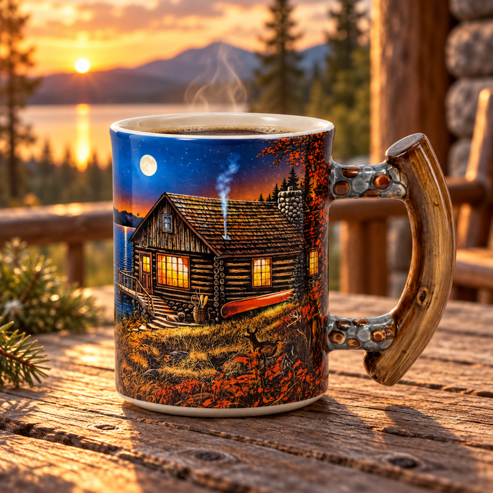 Ceramic Mug 3D 15oz-Cabin Scene