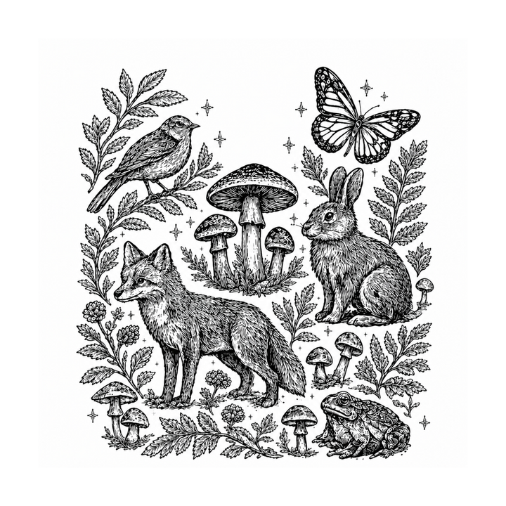 T-Shirt - Nature & Eco - Pattern Mushroom
