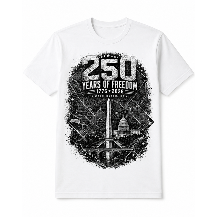 T-Shirt - Patriotic - 250 years of Freedom Map