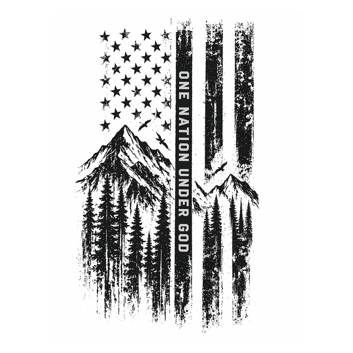 T-Shirt - Patriotic - Flag Mountains